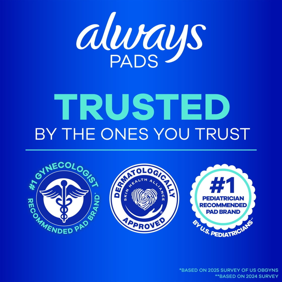 Always Maxi Pads with Wings, Size 2, Long Super Absorbency, 42 count