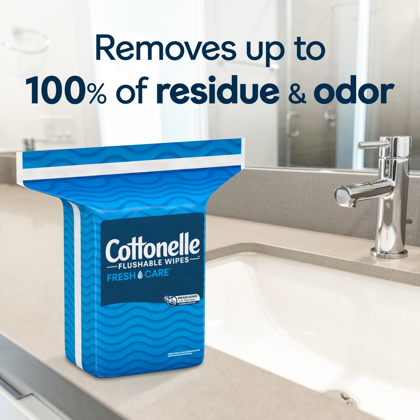 Cottonelle Fresh Care Flushable Wet Wipes, 168 Count, 3x Cleaning Power, Septic-Safe, Hypoallergenic, Alcohol-Free, FSC Certified - Pack, Toilet