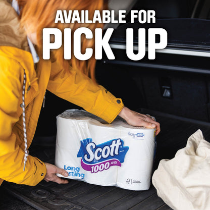 Scott 1000 Toilet Paper, 12 Rolls, 1,000 Sheets per Roll - Clog-Free Technology, Sustainable, Unscented - Bath, Tissue