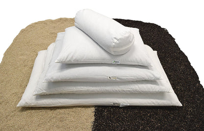 Organic Multi-Grain Sleep Pillow Ideal for Back and Side Sleepers for Therapeutic Head and Neck Support - Buckwheat and Millet Hull Fill