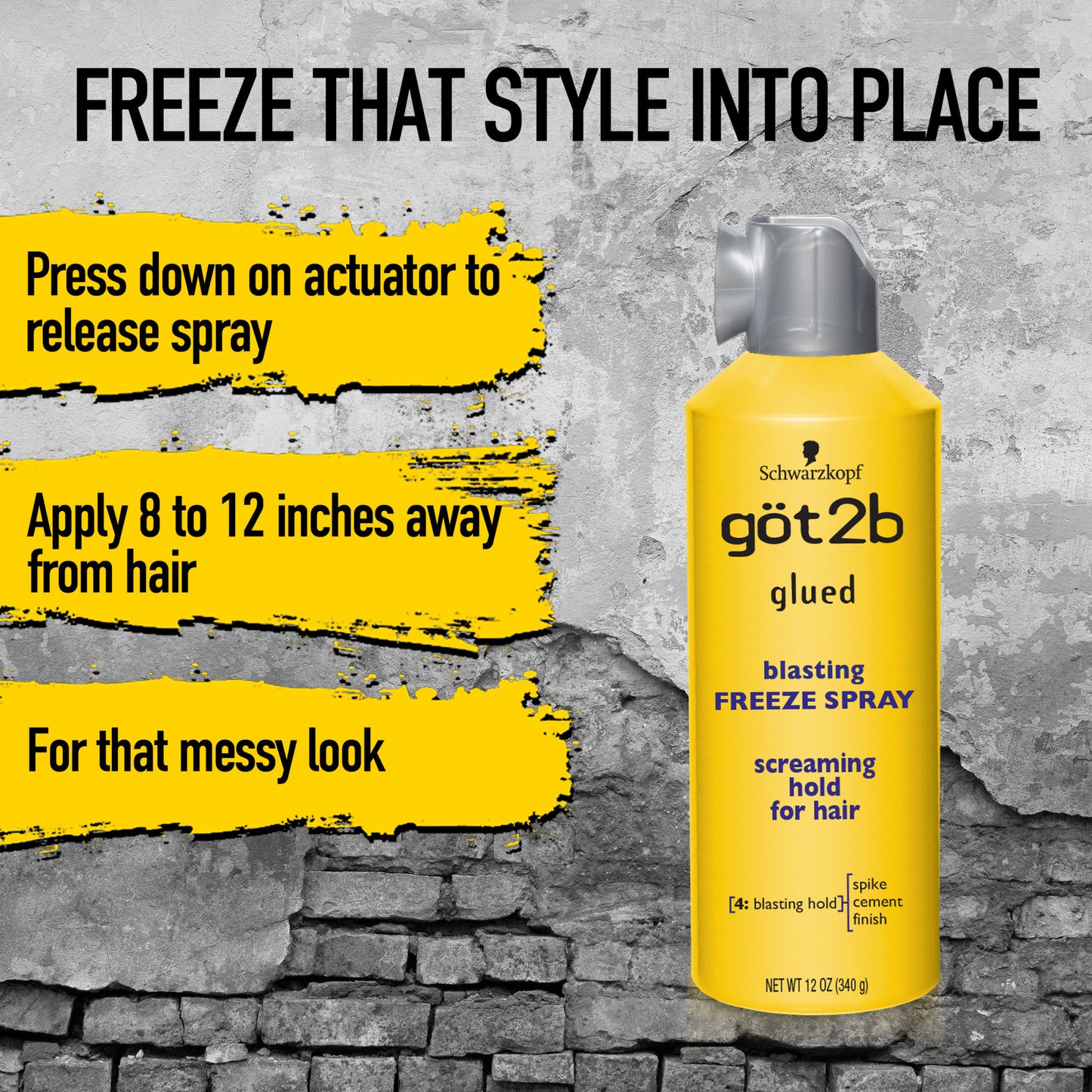 Got2b Glued Blasting Freeze Extreme Hold Hairspray, 12 oz, for Ultimate Styling and Lasting Hold