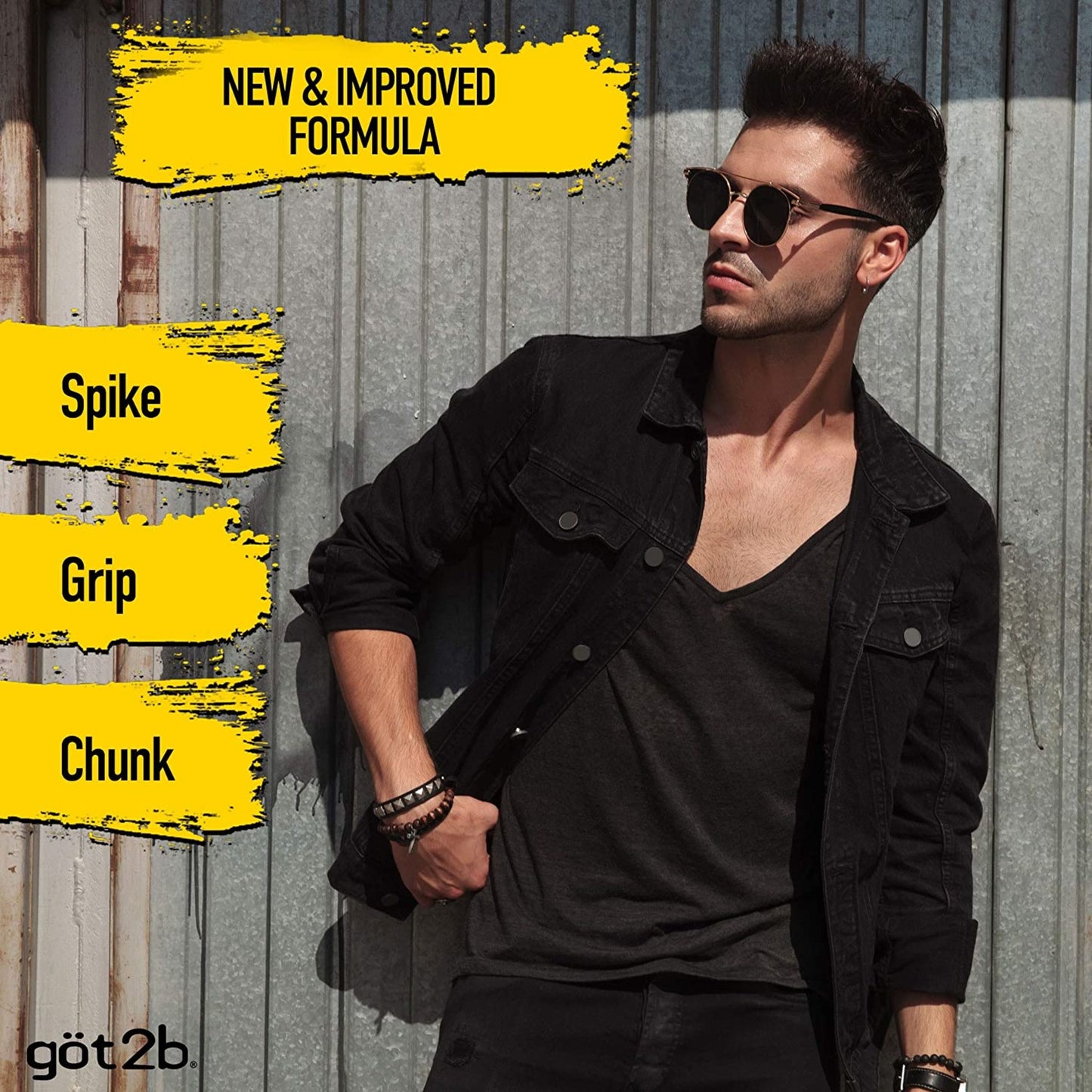 Got2b Glued Spiking Hair Styling Gel, 6 oz, Water-Resistant Strong Hold, Long-Lasting Sculpting Gel for Extreme Hairstyles
