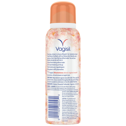 Vagisi Scentsitive Scents Dry Wash Spray, Peach Blossom, 2.6 oz., 4 Pack