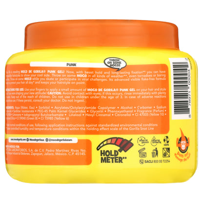 Moco de Gorila Punk Shine Enhancing Yellow Hair Styling Gel, 9.52 oz Jar - Maximum Hold for Extreme Styles