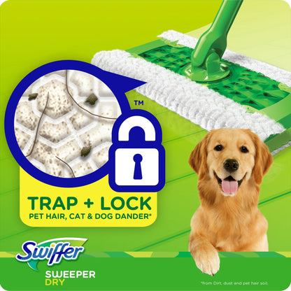 Swiffer Sweeper Pet Dry Refills 16ct Unscented Floor Mop Sweeping Pad Duster Cloth