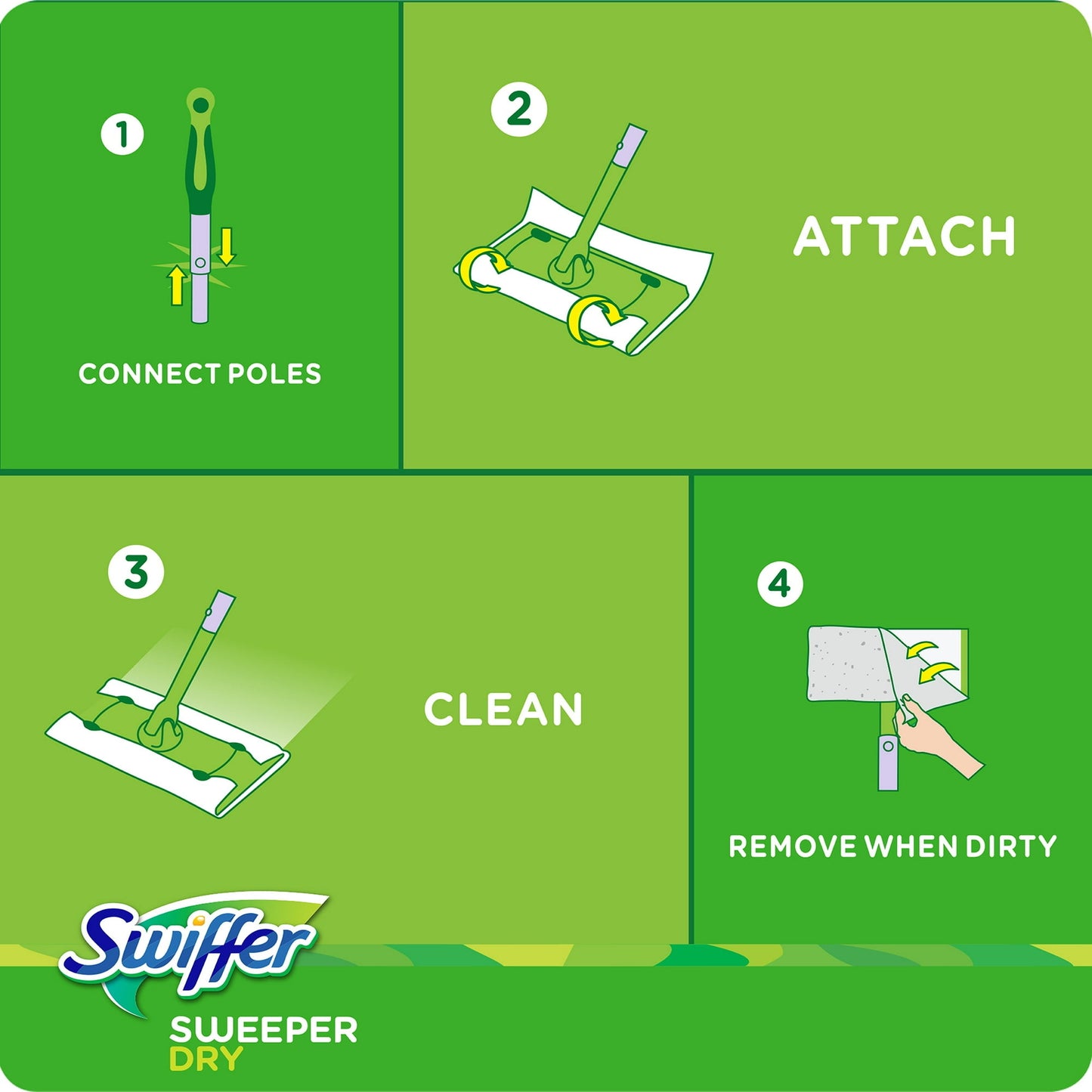 Swiffer Sweeper Pet Dry Refills 16ct Unscented Floor Mop Sweeping Pad Duster Cloth