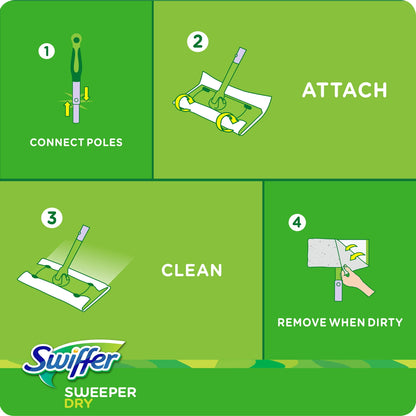 Swiffer Sweeper Pet Dry Refills 16ct Unscented Floor Mop Sweeping Pad Duster Cloth