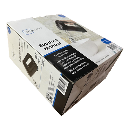 Mainstays 5-Speed Corded Hand Mixer Black with 2 Beaters, 150W Motor, Non-Detachable Power Cord, Comfortable Handle & Variable Speed Features