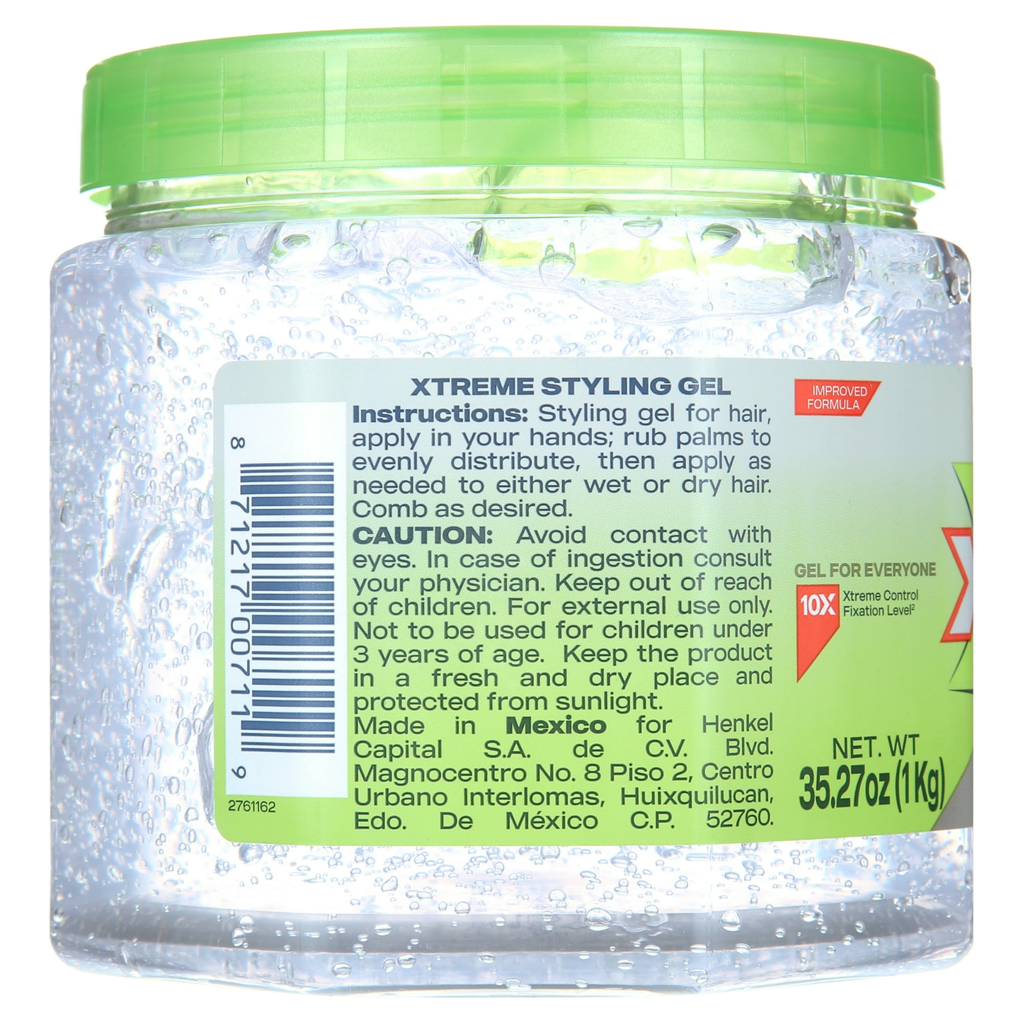 Xtreme Professional Extreme Hold Hair Gel Clear Jar, 35oz– Strong Hold with Moisturizing Care