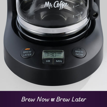 Mr Coffee 5 Cup Programmable Coffee Maker Mini Brew Later Digital Machine Black
