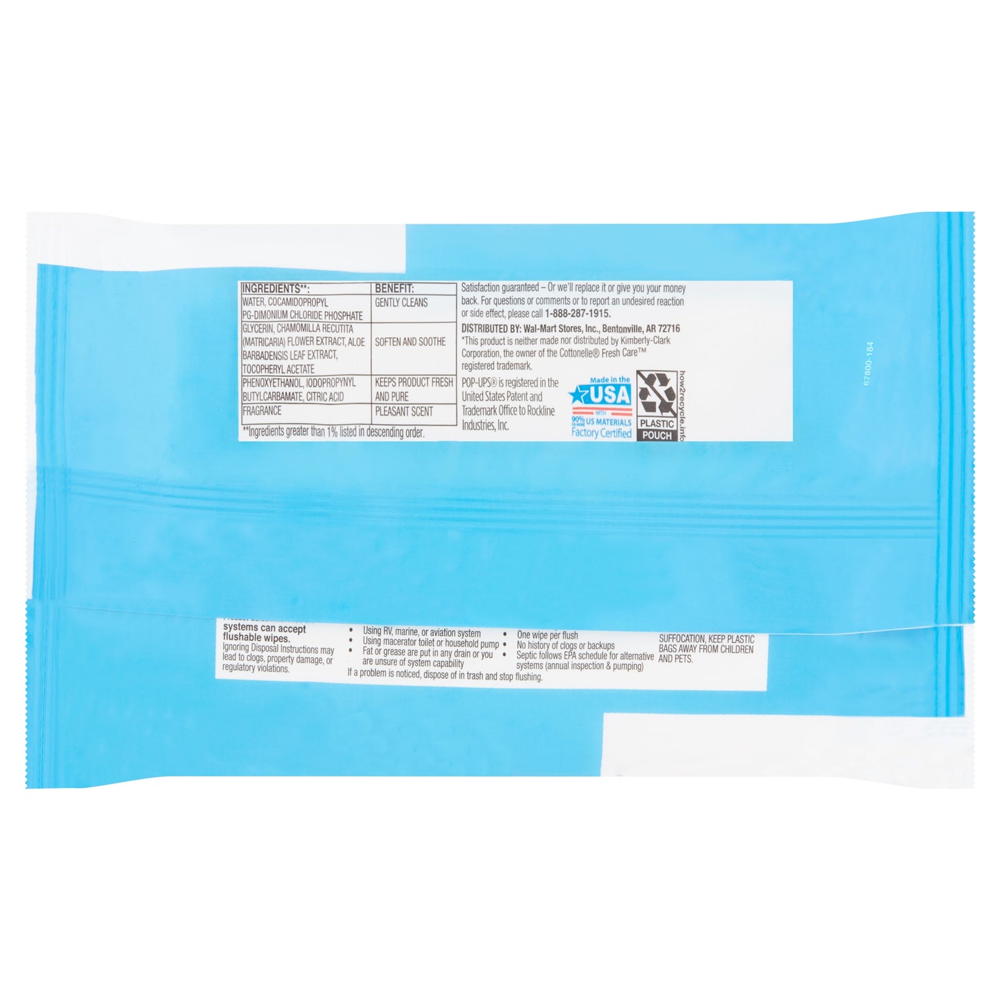Equate Fresh Scent Flushable Wipes, 5 Packs of 48 Wipes, 240 Total Wipes - Hypoallergenic & Alcohol-Free - Cleaning, Flower