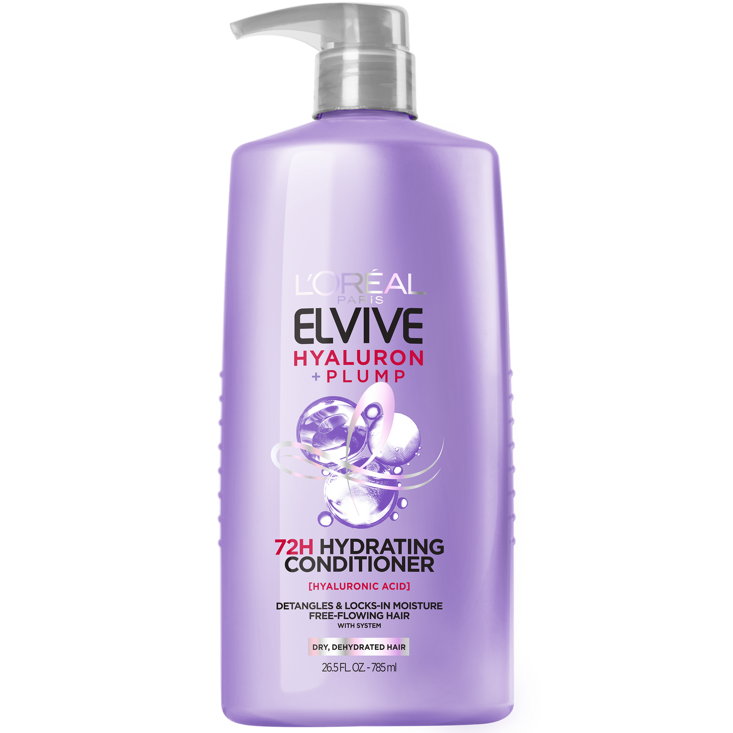 L'Oreal Paris Elvive Hyaluron Plump Hydrating Shampoo and Conditioner Set with Hyaluronic Acid, 26.5 fl oz