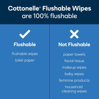 Cottonelle Fresh Care Flushable Wet Wipes, 168 Count, 3x Cleaning Power, Septic-Safe, Hypoallergenic, Alcohol-Free, FSC Certified - Pack, Toilet