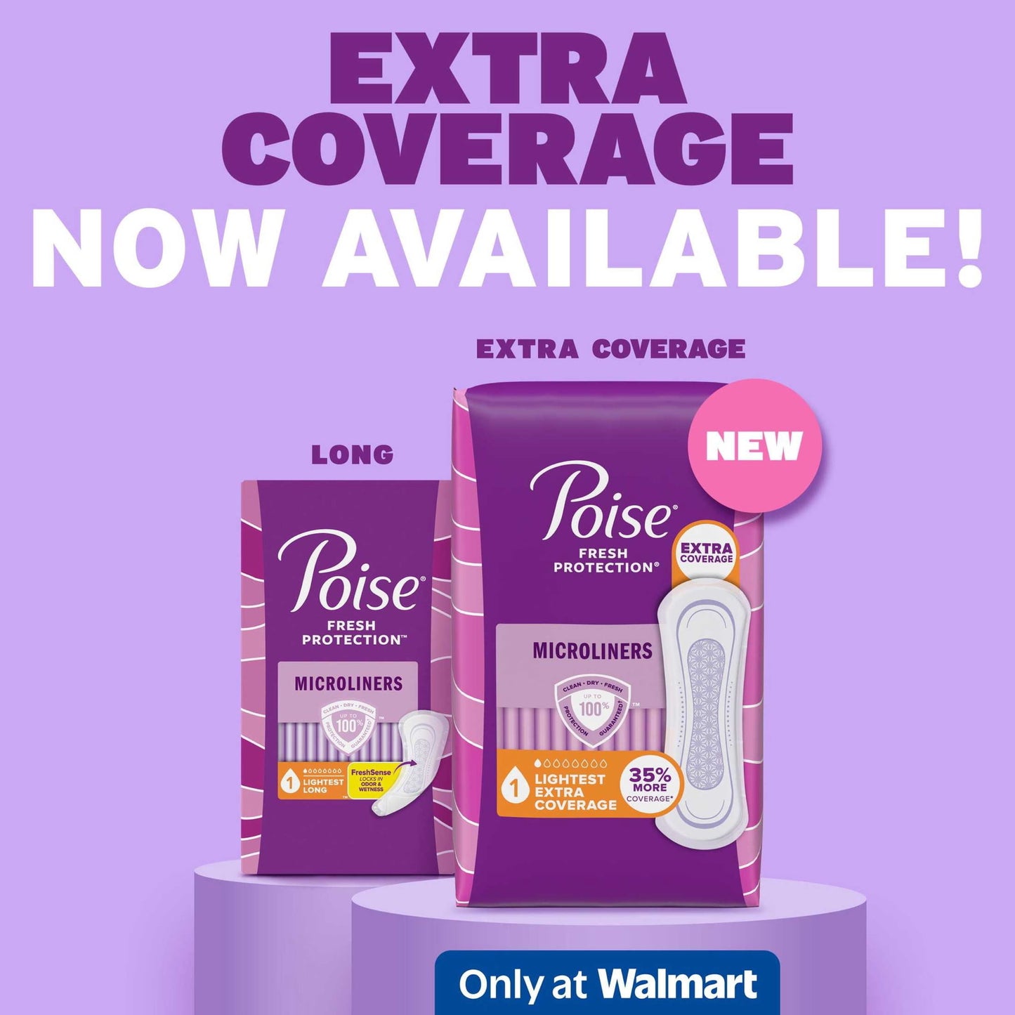 Poise Microliners Incontinence Panty Liners, 1 Drop Lightest Absorbency, Long, 50 Count