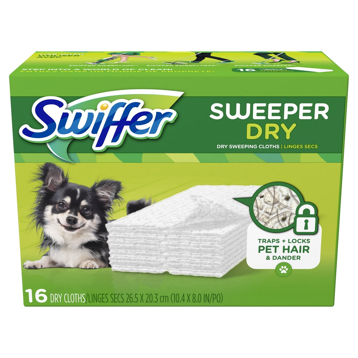 Swiffer Sweeper Pet Dry Refills 16ct Unscented Floor Mop Sweeping Pad Duster Cloth