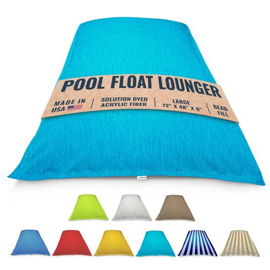 Pool Float Bean Bag Lounger - Extra Large No Air Inflation needed, Made in USA