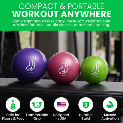 Safe Grip Soft Weighted Balls - Sand & Iron Filled, No Phthalates or Latex