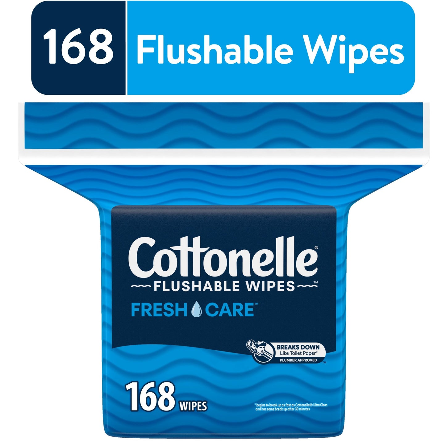 Cottonelle Fresh Care Flushable Wet Wipes, 168 Count, 3x Cleaning Power, Septic-Safe, Hypoallergenic, Alcohol-Free, FSC Certified - Pack, Toilet