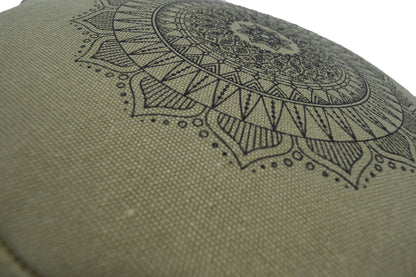 Zafu Meditation Cushion - Hemp Mandala Design