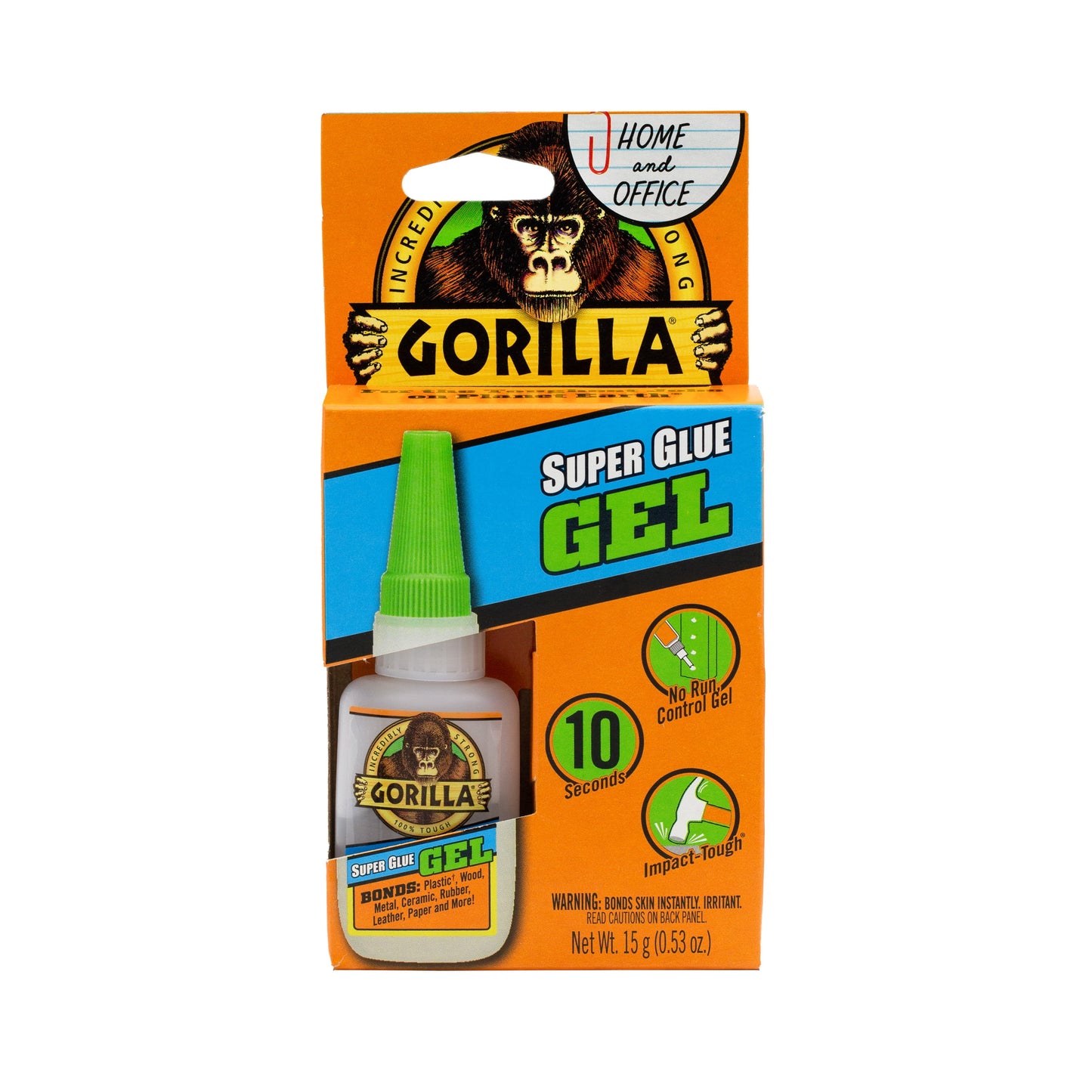 Gorilla Glue Clear Super Glue Gel Bottle, 15 Grams, Drying Time for light handling after 1-5 Minutes
