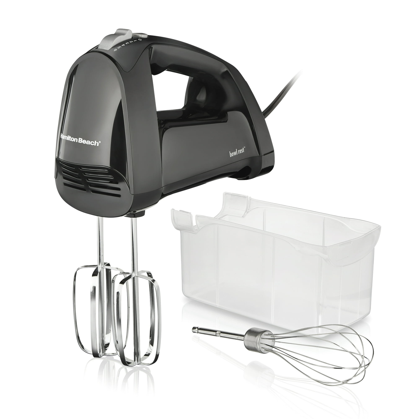 Hamilton Beach 6 Speed Hand Mixer, Quick Burst, Storage Case, New, Black/ Blue, 62690