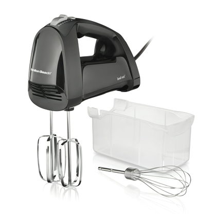 Hamilton Beach 6 Speed Hand Mixer, Quick Burst, Storage Case, New, Black/ Blue, 62690
