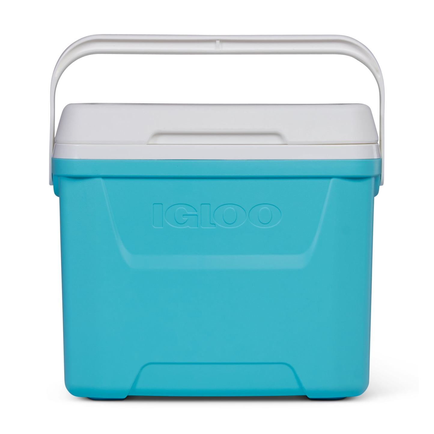 Igloo 28 QT Laguna Hard-Sided Ice Chest Cooler, Aqua Blue and White / Red