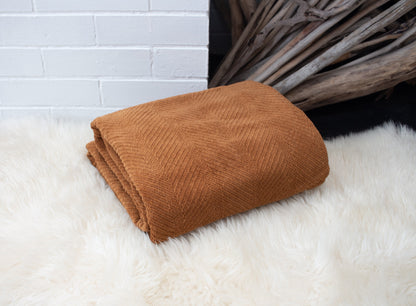 Organic Cotton Throw Blanket | Organic Textiles | Woven Throw Blanket | Earth-Friendly Blanket | Cotton Blanket | Choice of Color