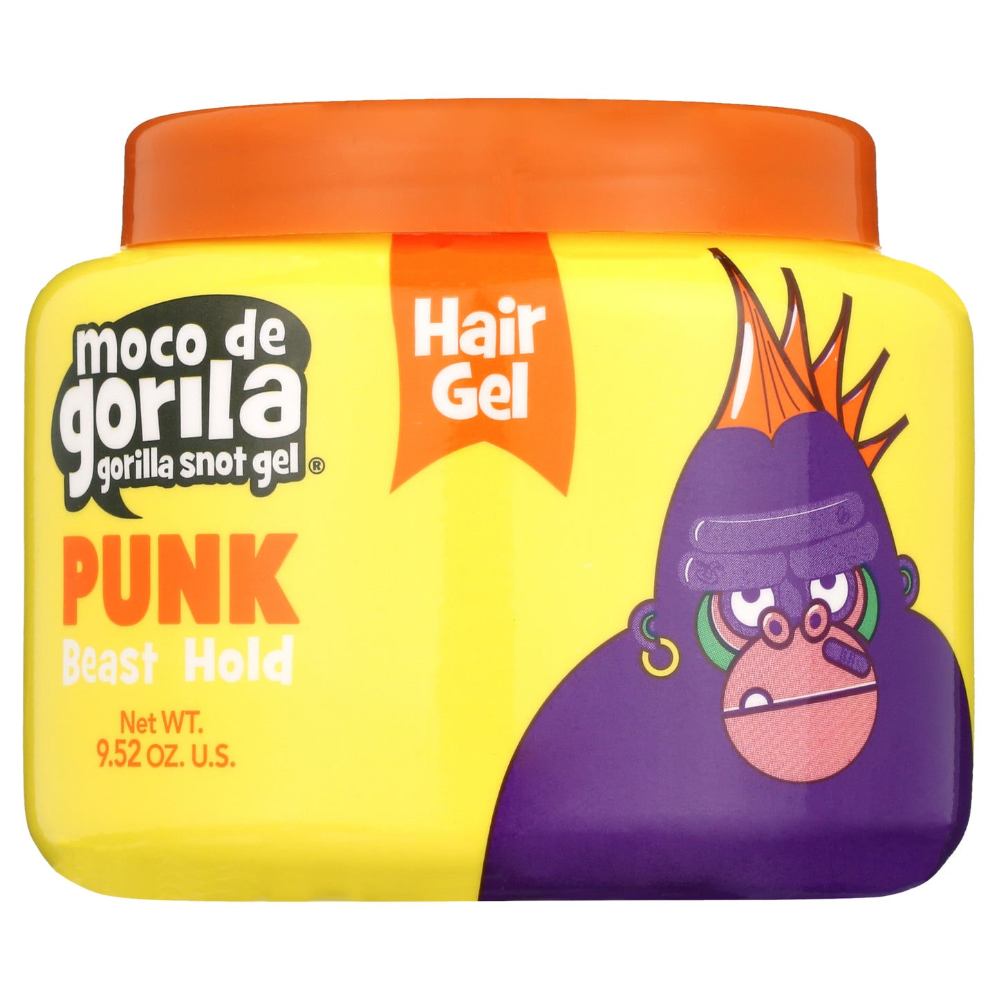 Moco de Gorila Punk Shine Enhancing Yellow Hair Styling Gel, 9.52 oz Jar - Maximum Hold for Extreme Styles