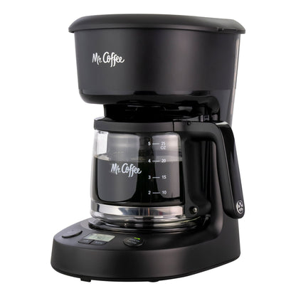 Mr Coffee 5 Cup Programmable Coffee Maker Mini Brew Later Digital Machine Black
