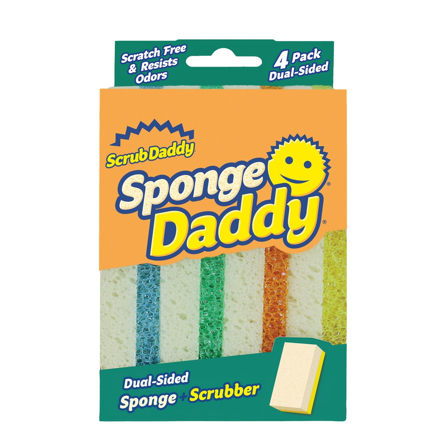 Scrub Daddy Sponge Daddy  Non Scratch Dual Sided Dish Cleaning Sponge 4 Pack