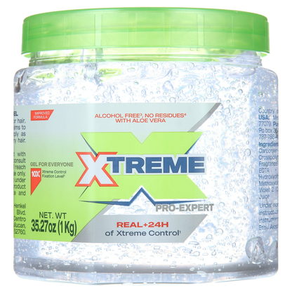 Xtreme Professional Extreme Hold Hair Gel Clear Jar, 35oz– Strong Hold with Moisturizing Care