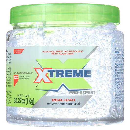 Xtreme Professional Extreme Hold Hair Gel Clear Jar, 35oz– Strong Hold with Moisturizing Care