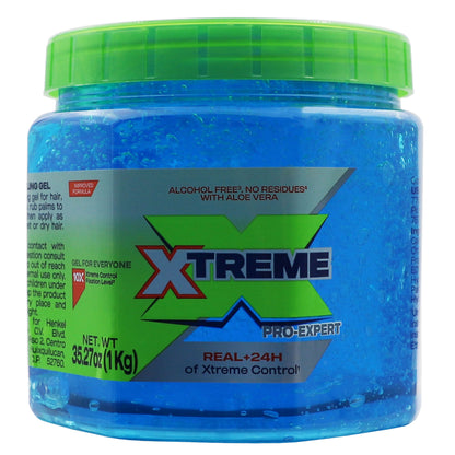 Xtreme Professional Jumbo Blue UV Protection Styling Hair Gel, 35.27 oz - Maximum Hold & UV Defense for All-Day Style