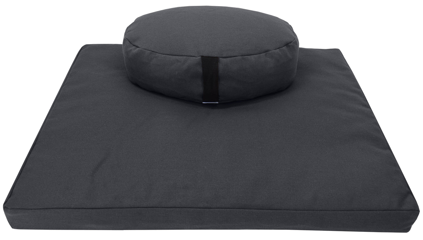 Hemp Meditation Cushion Set Zafu and Zabuton - Hemp fabric, Organic Buckwheat Hulls