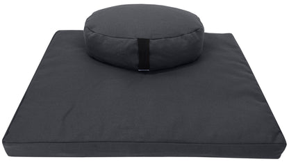 Hemp Meditation Cushion Set Zafu and Zabuton - Hemp fabric, Organic Buckwheat Hulls