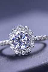 1.5 Carat Moissanite Floral-Shaped Cluster Ring