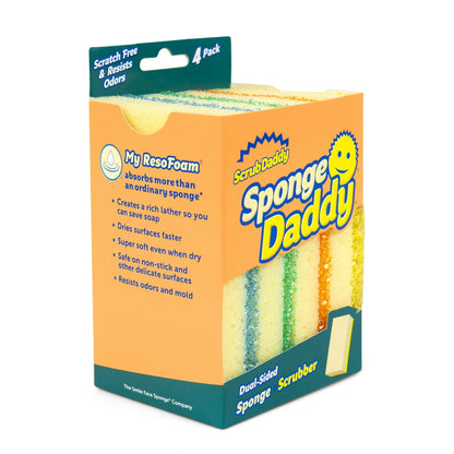 Scrub Daddy Sponge Daddy  Non Scratch Dual Sided Dish Cleaning Sponge 4 Pack