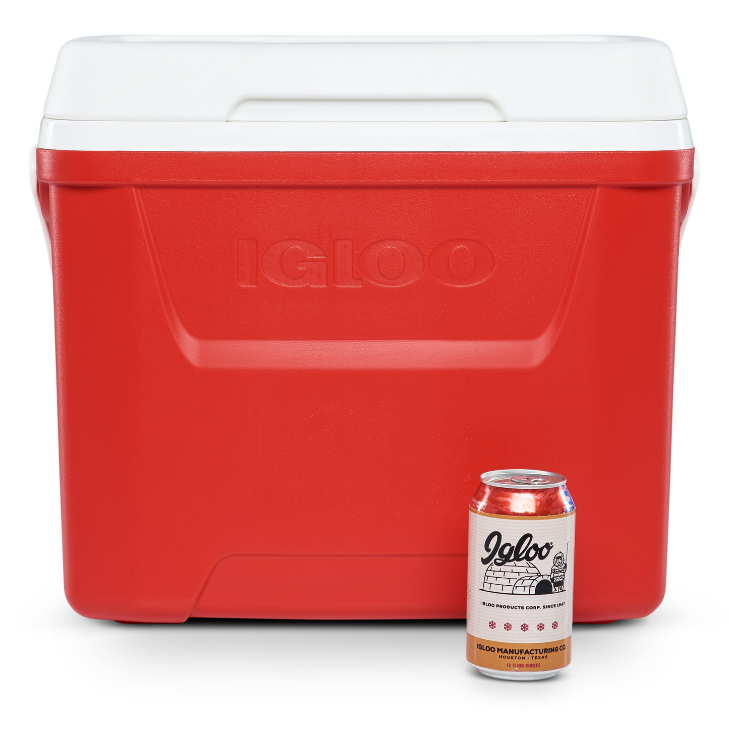 Igloo 28 QT Laguna Hard-Sided Ice Chest Cooler, Aqua Blue and White / Red