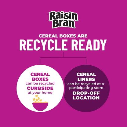Kellogg's Raisin Bran Crunch Crunch Breakfast Cereal, Good Source of Fiber, Family Size, 20.7 oz