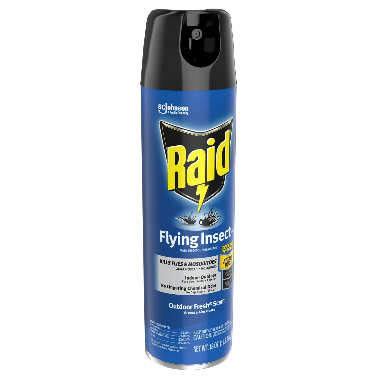Raid Flying Insect Killer, Kills Flies, Mosquitoes, Gnats, and Fruit Flies, For Indoor and Outdoor Use, 18 oz