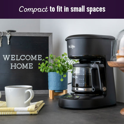 Mr Coffee 5 Cup Programmable Coffee Maker Mini Brew Later Digital Machine Black