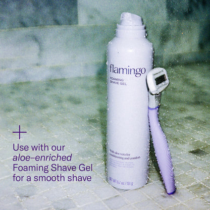 lamingo Women's Razor Value Pack: Lilac Handle + 5 Cartridges - Comfortable Shaving