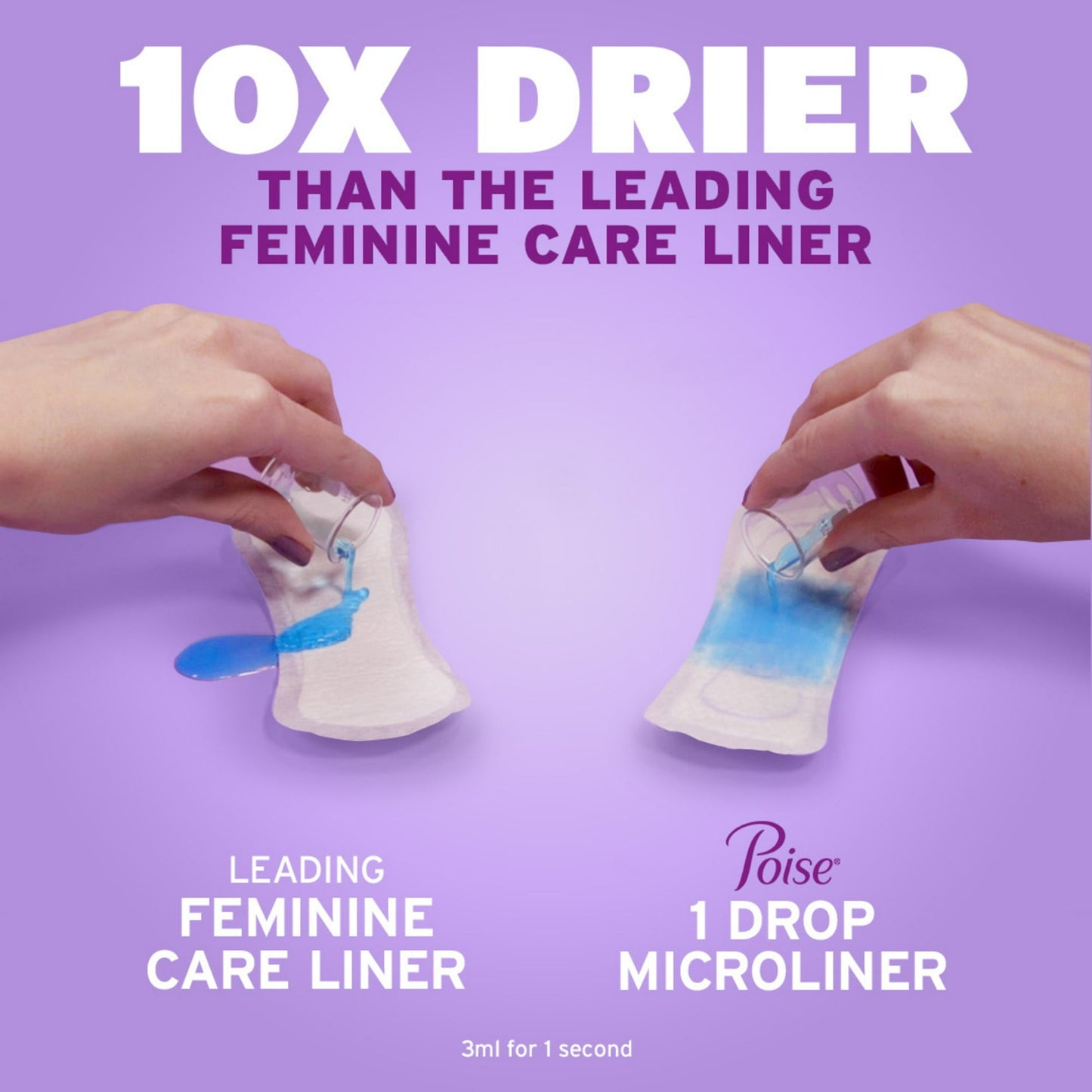 Poise Microliners Incontinence Panty Liners, 1 Drop Lightest Absorbency, Long, 50 Count