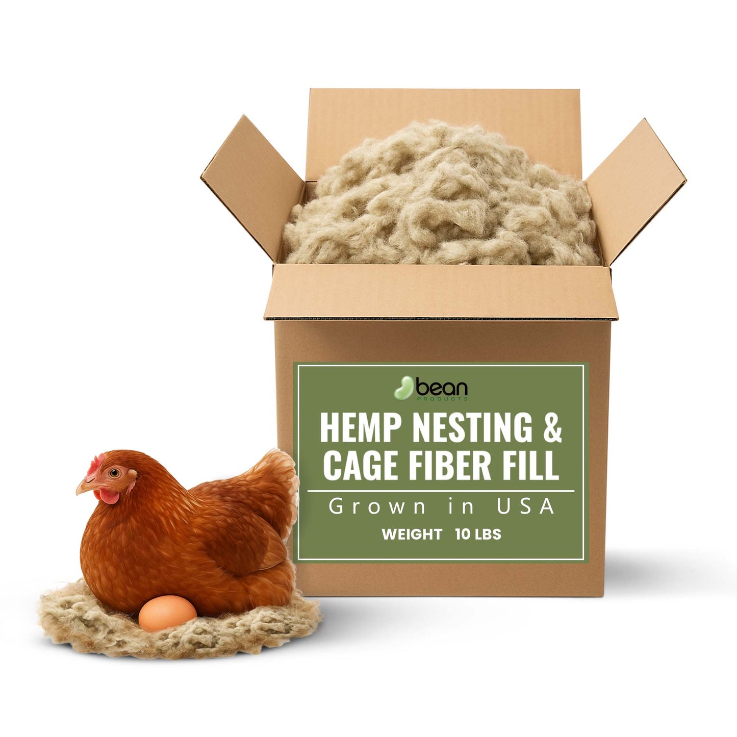 HempStuff Hemp Fiber Fill Pillow Stuffing and Chicken Nesting Fiber