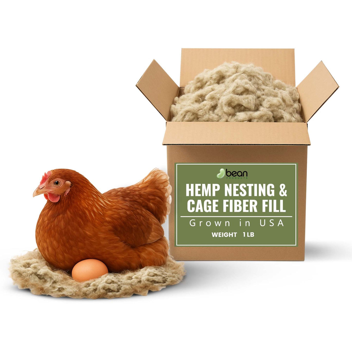 HempStuff Hemp Fiber Fill Pillow Stuffing and Chicken Nesting Fiber