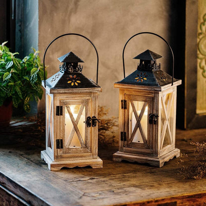 Rustic Home Decor Lantern Set of 2