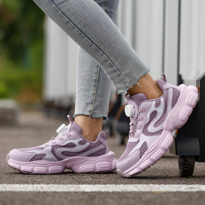 Women's Steel Toe Knob-Lacing Work Sneakers