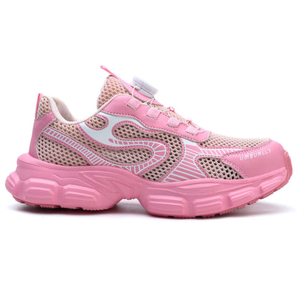 Women's Steel Toe Knob-Lacing Work Sneakers