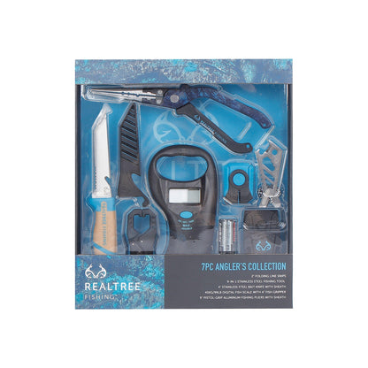 Realtree 7 Piece Angler's Collection Fishing Kit with Stainless Steel Blade and Scale - Trendyxmart